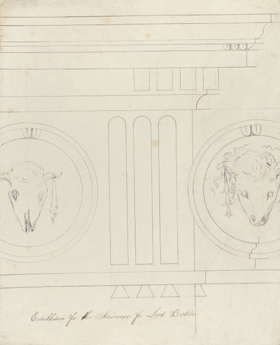 Diseño para el entablamento de la escalera, Headfort House, 1772 de Robert Adam